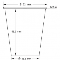 Papierový pohár 100 ml ryska 0,05L - 0,04L