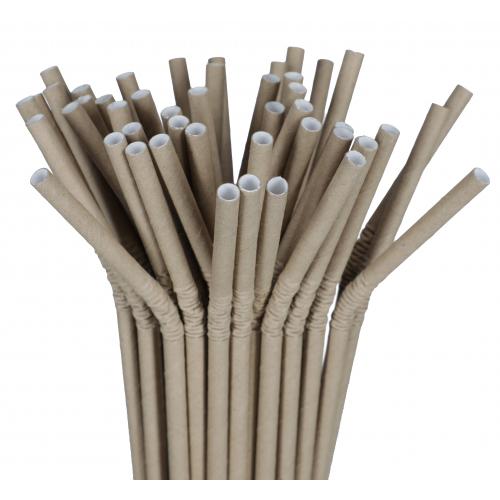 Papierová slamka FLEXI hnedá 6x240 mm