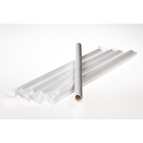 Papierová slamka biela hygienicky balená 12x230 mm