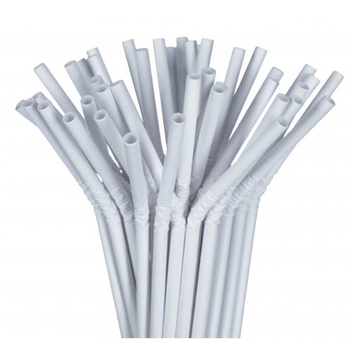 Papierová slamka FLEXI biela 6x240 mm