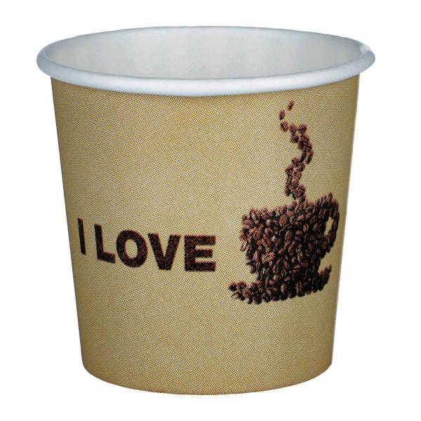 Papierový pohár 100 ml  I love coffee