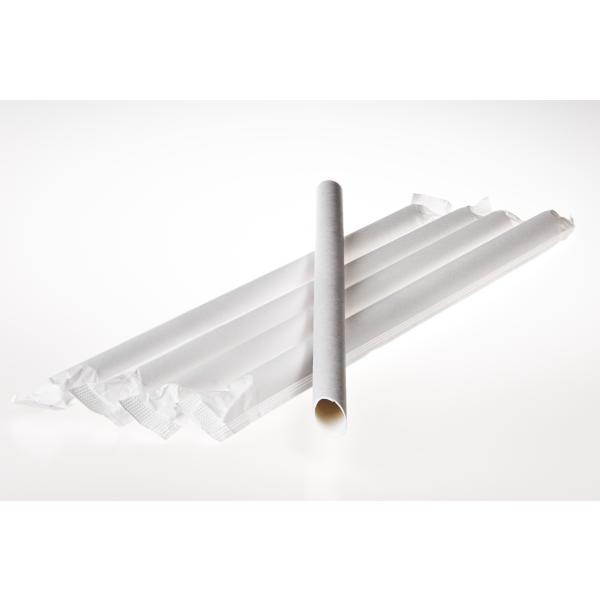 Papierová slamka biela hygienicky balená 12x230 mm